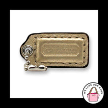 Load image into Gallery viewer, COACH HANG TAG 1.5" Gold Metallic Bag Charm Keychain Fob Leather Nickel Small