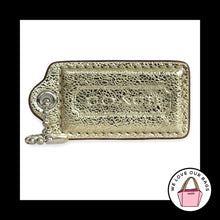Load image into Gallery viewer, COACH POPPY HANG TAG 2.5" Gold Crackle Leather Bag Charm Keychain Fob Large