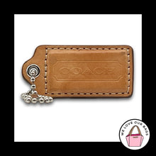 Load image into Gallery viewer, COACH HANG TAG Bag Charm Keychain Fob Saddle Brown Leather Nickel 2.5" Large
