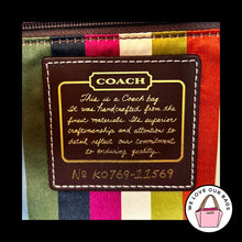 Load image into Gallery viewer, Rare $658 COACH GIGI 65th Anniversary Leather Spectator Tote Legacy Stripe 11569
