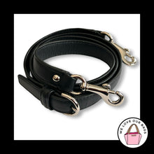 Load image into Gallery viewer, COACH BAG STRAP Black Smooth Leather Silver Replacement Purse Crossbody Shoulder