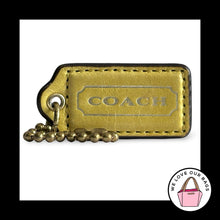 Load image into Gallery viewer, Limited Edition COACH HANG TAG 2" Yellow Bag Charm Keychain Fob Leather Brass