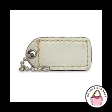 Load image into Gallery viewer, COACH Y2K VINTAGE HangTag 1.5" Saddle Brown White Leather Bag Charm Keychain Fob
