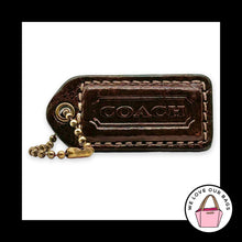 Load image into Gallery viewer, COACH Y2K VINTAGE Hang Tag 2" Brown Leather Bag Charm Keychain Fob Brass Medium