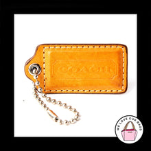 Load image into Gallery viewer, 2.5" Large COACH Saddle Brown Taupe LEATHER Key Fob Bag Charm Keychain Hang Tag
