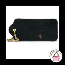 Load image into Gallery viewer, COACH HANG TAG 2.25" Black Smooth Leather Brass Bag Charm Keychain Fob New York