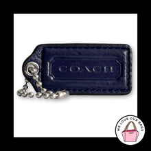 Load image into Gallery viewer, COACH HANG TAG 2.25" Ink Blue Purple Leather Bag Charm Keychain Fob Nickel Large