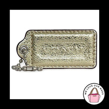 Load image into Gallery viewer, COACH POPPY HANG TAG 2.5" Gold Crackle Leather Bag Charm Keychain Fob Large