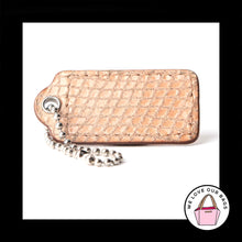 Load image into Gallery viewer, 2" Med COACH Buff Beechwood LEATHER Nickel Key Fob Bag Charm Keychain Hang Tag