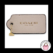 Load image into Gallery viewer, COACH HANG TAG 2.5" Chalk White Pebbled Leather Bag Charm Keychain Fob New York