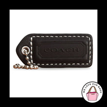 Load image into Gallery viewer, COACH Y2K VINTAGE Hang Tag 2" Black Leather Bag Charm Keychain Fob Nickel Medium