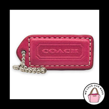Load image into Gallery viewer, COACH Y2K VINTAGE Hang Tag 2" Pink Bag Charm Keychain Fob Leather Nickel Medium