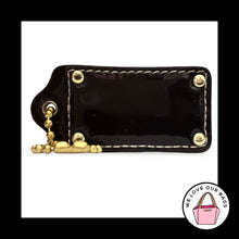 Load image into Gallery viewer, Limited Edition COACH Studded HANG TAG 2.5 Brown Leather Bag Charm Keychain Fob