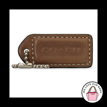 Load image into Gallery viewer, COACH Y2K VINTAGE Hang Tag 2" Brown Leather Nickel Bag Charm Keychain Fob Medium