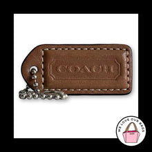 Load image into Gallery viewer, COACH Y2K VINTAGE Hang Tag 2" Brown Leather Bag Charm Keychain Fob Brass Medium