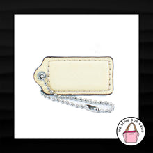 Load image into Gallery viewer, 2" Medium COACH YELLOW GOLD LEATHER NICKEL KEY FOB BAG CHARM KEYCHAIN HANG TAG