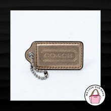Load image into Gallery viewer, 2.5" Large COACH METALLIC GOLD LEATHER NICKEL KEYFOB BAG CHARM KEYCHAIN HANG TAG