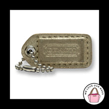 Load image into Gallery viewer, COACH Y2K VINTAGE Hang Tag Bag 1.5" Charm Keychain Fob Light Gold Leather Nickel