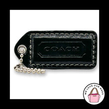 Load image into Gallery viewer, COACH Y2K VINTAGE Hang Tag 2" Black Bag Charm Keychain Fob Polished Leather