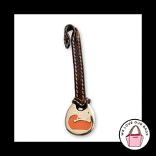 Load image into Gallery viewer, VINTAGE Y2K DOONEY & BOURKE Orange Duck Brown Leather Fob Bag Charm Hang Tag