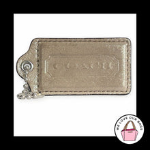 Load image into Gallery viewer, Rare COACH POPPY GLAM Hang Tag 3" Gold Shimmer Leather Bag Charm Keychain Fob XL