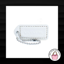 Load image into Gallery viewer, 2" Medium COACH WHITE LEATHER NICKEL FOB BAG CHARM KEYCHAIN HANGTAG