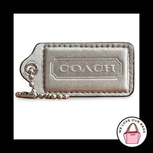 Load image into Gallery viewer, COACH HANG TAG 2.5" Silver Metallic Matte Leather Bag Charm Keychain Fob Large