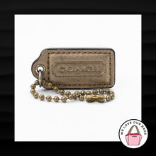Load image into Gallery viewer, 2" Medium COACH GOLD METALLIC LEATHER BRASS KEY FOB BAG CHARM KEYCHAIN HANG TAG