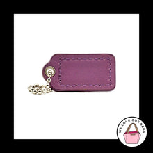 Load image into Gallery viewer, 1.5" Small COACH Purple Patent Leather Nickel Fob Bag Charm Keychain Hang Tag