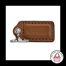 Load image into Gallery viewer, COACH HANG TAG 1.5" Brown Smooth Leather Bag Charm Keychain Fob Nickel Small