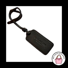 Load image into Gallery viewer, COACH NEW YORK Hang Tag Black Blue Leather Strap Loop Bag Charm Keychain Fob