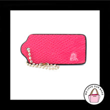 Load image into Gallery viewer, 2.25" COACH NEW YORK Pink Pebbled Leather Nickel Fob Bag Charm Keychain Hang Tag