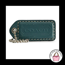 Load image into Gallery viewer, COACH Y2K VINTAGE Hang Tag 2" Blue Leather Bag Charm Keychain Fob Nickel Medium