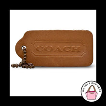 Load image into Gallery viewer, COACH VINTAGE DOUBLE SIDED Camel Tan Leather Key Fob Bag Charm Keychain Hang Tag