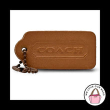 Load image into Gallery viewer, COACH VINTAGE DOUBLE SIDED Camel Tan Leather Key Fob Bag Charm Keychain Hang Tag