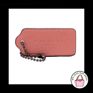 COACH NEW YORK Pink Pebbled Leather Gunmetal Fob Bag Charm Keychain Hang Tag