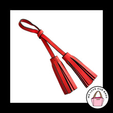 Load image into Gallery viewer, COACH LEGACY Red Leather Double Tassel Strap Bag Charm Hang Tag Keychain Fob