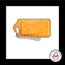 Load image into Gallery viewer, 2.5" Large COACH Saddle Brown LEATHER Nickel Key Fob Bag Charm Keychain Hang Tag