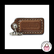 Load image into Gallery viewer, COACH HANG TAG 1.5" Whiskey Brown Leather Bag Charm Keychain Fob Nickel Small