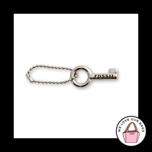 Load image into Gallery viewer, Y2K Vintage FOSSIL KEY Silver Nickel Metal on Ball Chain Bag Charm Hang Tag Fob