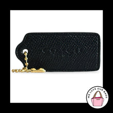 Load image into Gallery viewer, COACH HANG TAG 2.25" Black Crossgrain Leather Bag Charm Keychain New York Brass