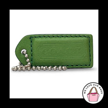 Load image into Gallery viewer, COACH Y2K VINTAGE Hang Tag 2" Green Leather Nickel Bag Charm Keychain Fob Medium