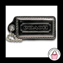 Load image into Gallery viewer, COACH Poppy HANG TAG Bag Charm Keychain Fob Silver Mirrored Leather 2.5" Large