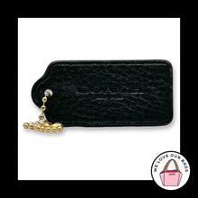 Load image into Gallery viewer, COACH HANG TAG 2.25" Bag Charm Keychain Fob New York Black Pebbled Leather Large