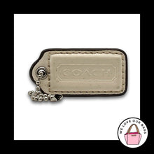 Load image into Gallery viewer, COACH HANG TAG Bag Charm Keychain Fob Cream Off White Patent Leather Nickel 2"