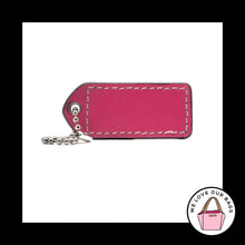 Load image into Gallery viewer, 2" VINTAGE COACH Natural & Pink Leather Nickel Fob Bag Charm Keychain Hang Tag
