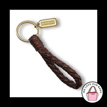 Load image into Gallery viewer, VINTAGE COACH Braided Brown Leather Strap KeyFob Bag Charm Keychain HangTag 7204