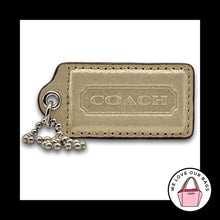 Load image into Gallery viewer, COACH HANG TAG 2.5" Bag Charm Keychain Fob Gold Shimmer Leather Nickel Large