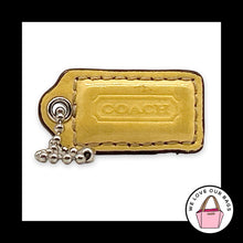 Load image into Gallery viewer, COACH HANG TAG 1.5" Yellow Polished Leather Bag Charm Keychain Fob Nickel Small