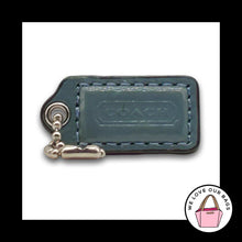 Load image into Gallery viewer, COACH HANG TAG Bag Charm Keychain Fob Blue Patent Leather Nickel 1.5" Small